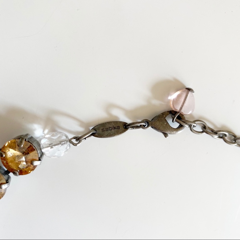 Sabika Champagne Manhattan Chunky Crystal Choker Gold Antique Silver - Picture 7 of 11